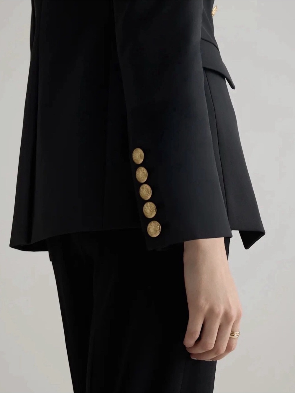 Quince Captain’s Convertible Black Blazer Women's  Double-Breasted Blazer XL - Picture 3 of 6